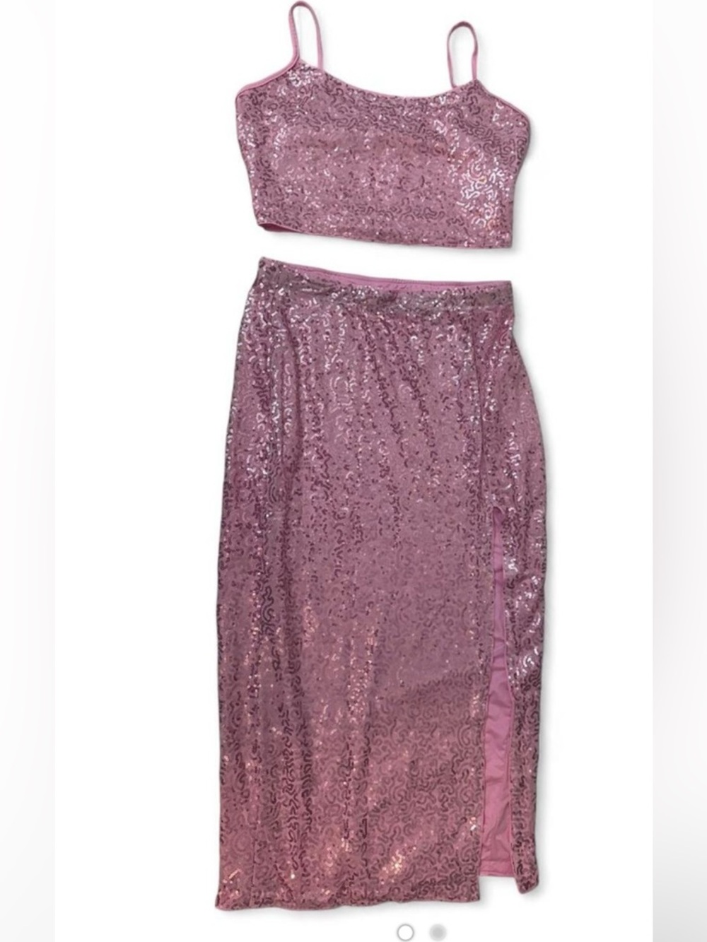 SHEIN Pink Sequin Midi Set